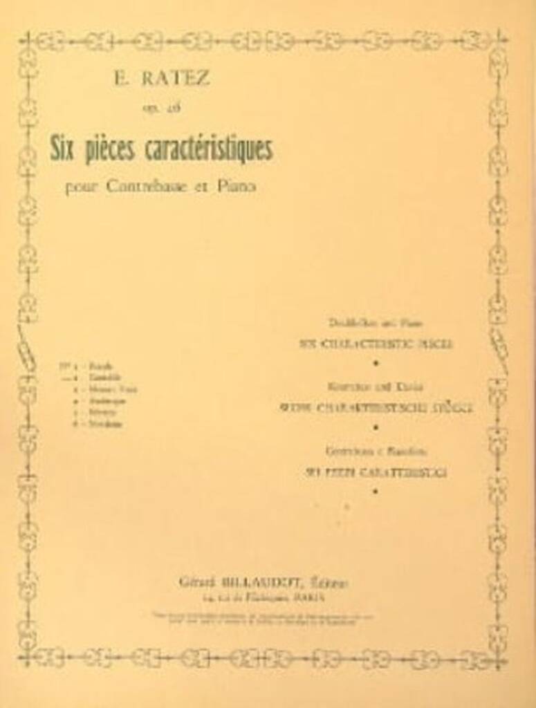 6 Pieces Caracteristiques Opus 46 Nø2 Cantabile